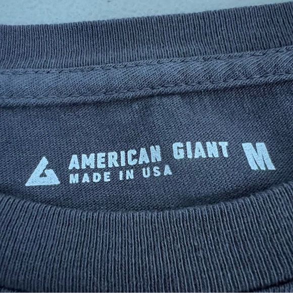 American Giant Mens Long Sleeve Tee Size Medium Dark Gray Crew Neck Cotton - Picture 6 of 8